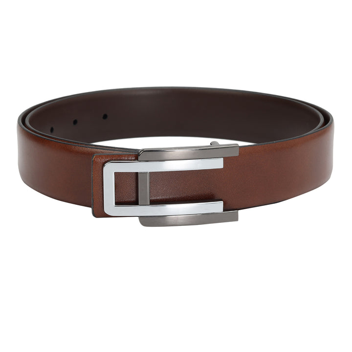 Formal Plain Leather Mens Belt - Cognac