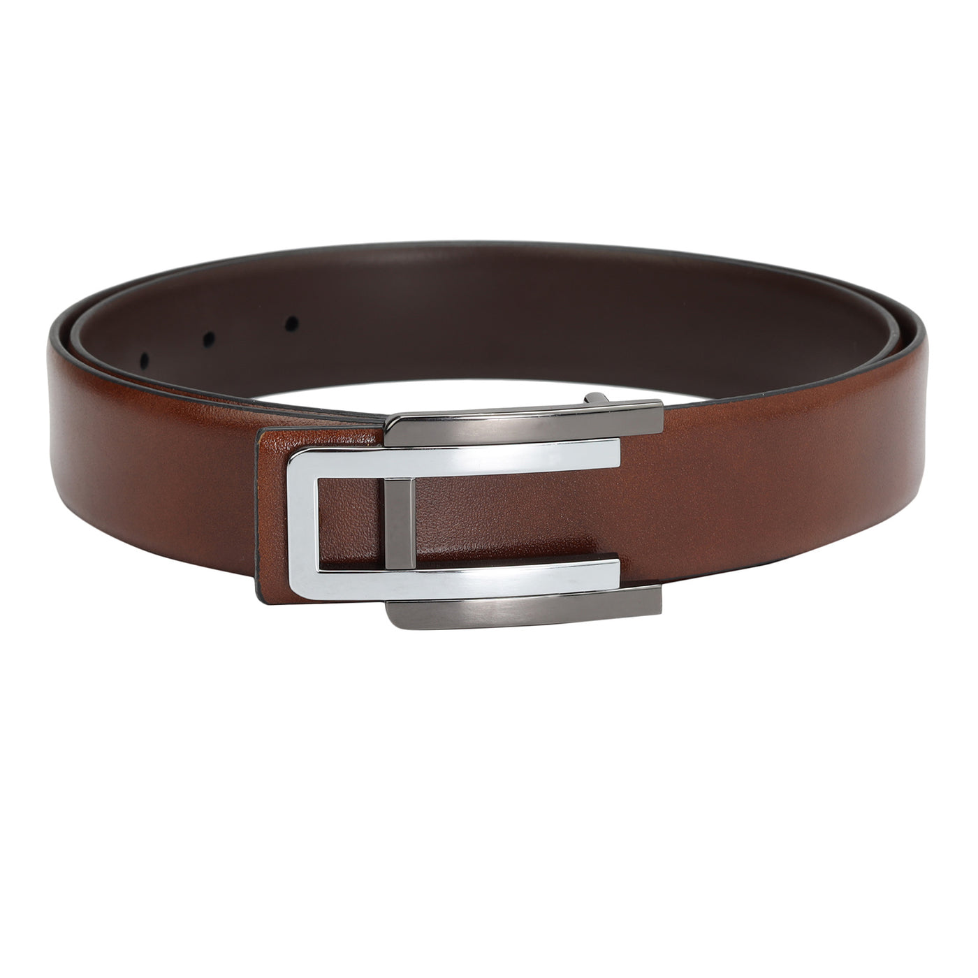 Formal Plain Leather Mens Belt - Cognac