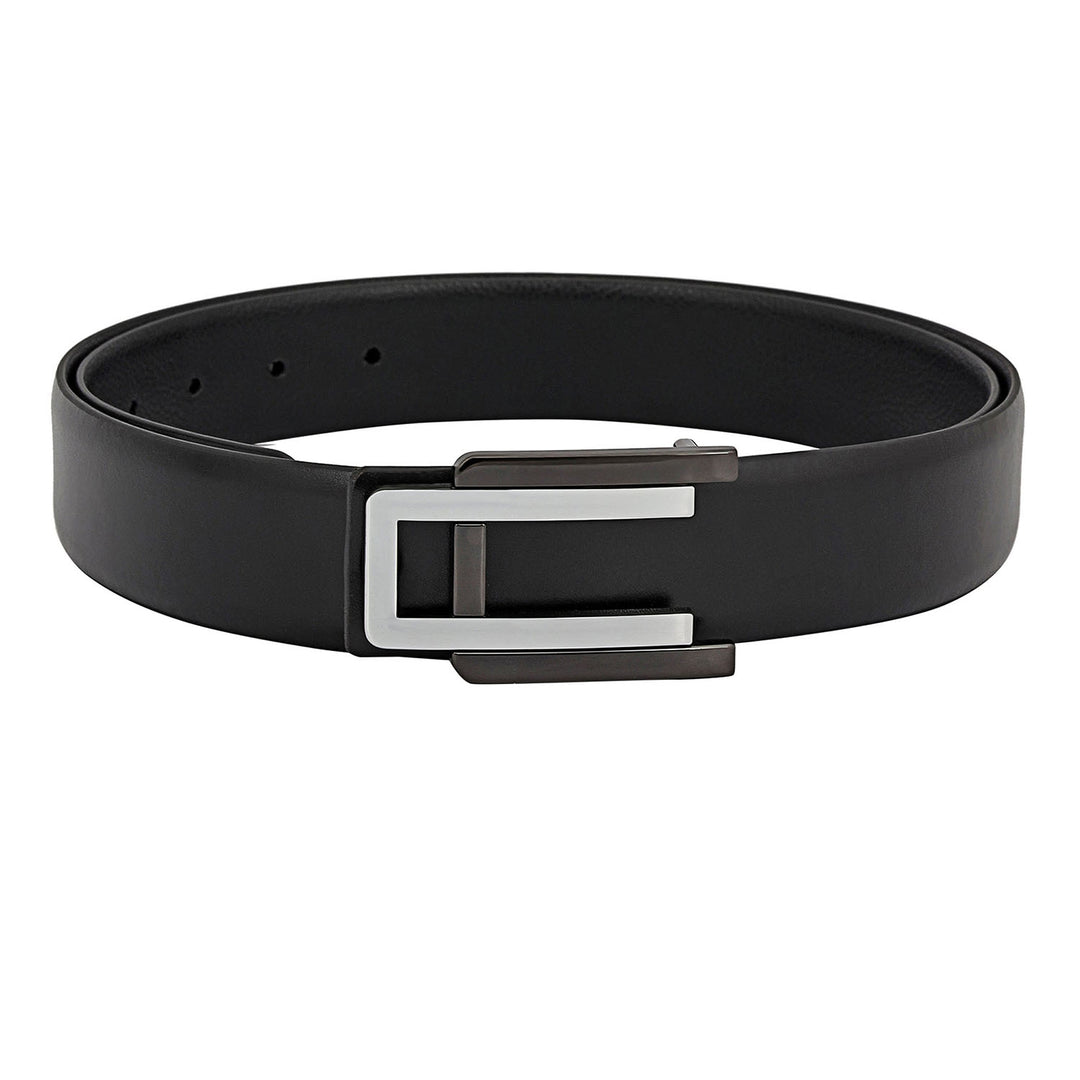 Formal Plain Leather Mens Belt - Black