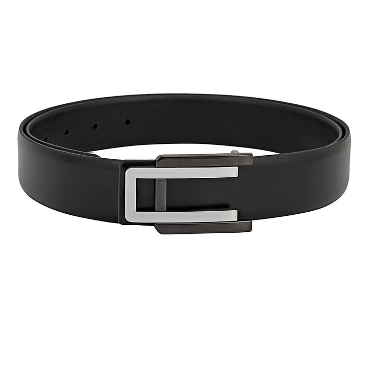 Formal Plain Leather Mens Belt - Black