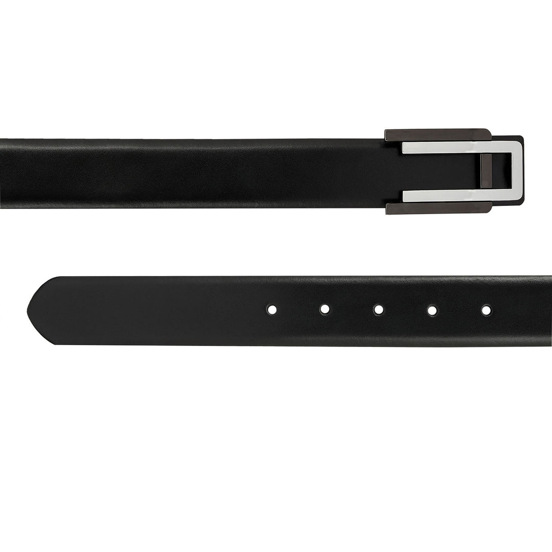 Formal Plain Leather Mens Belt - Black