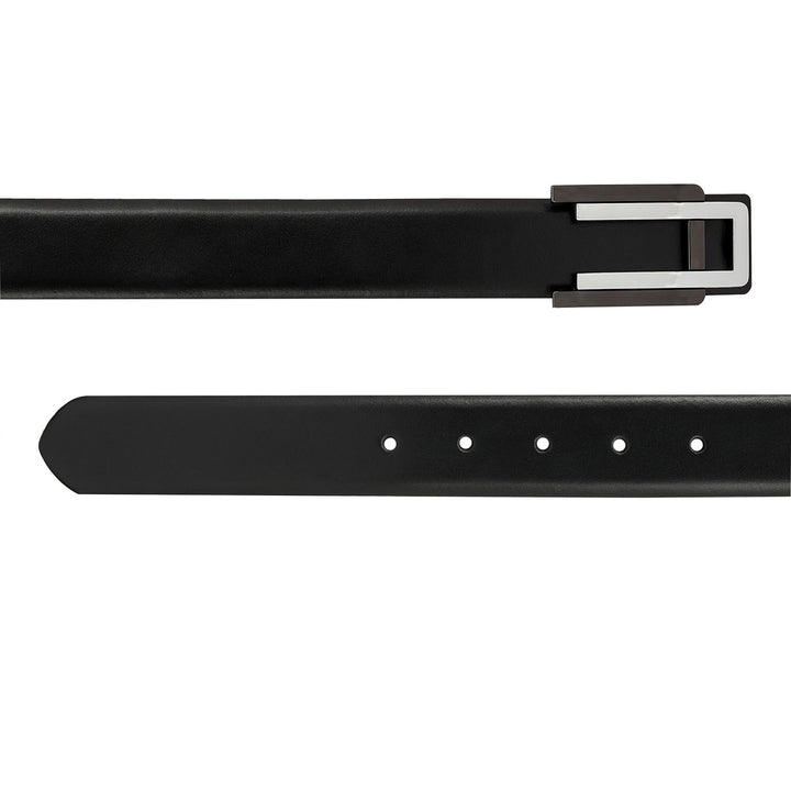 Formal Plain Leather Mens Belt - Black