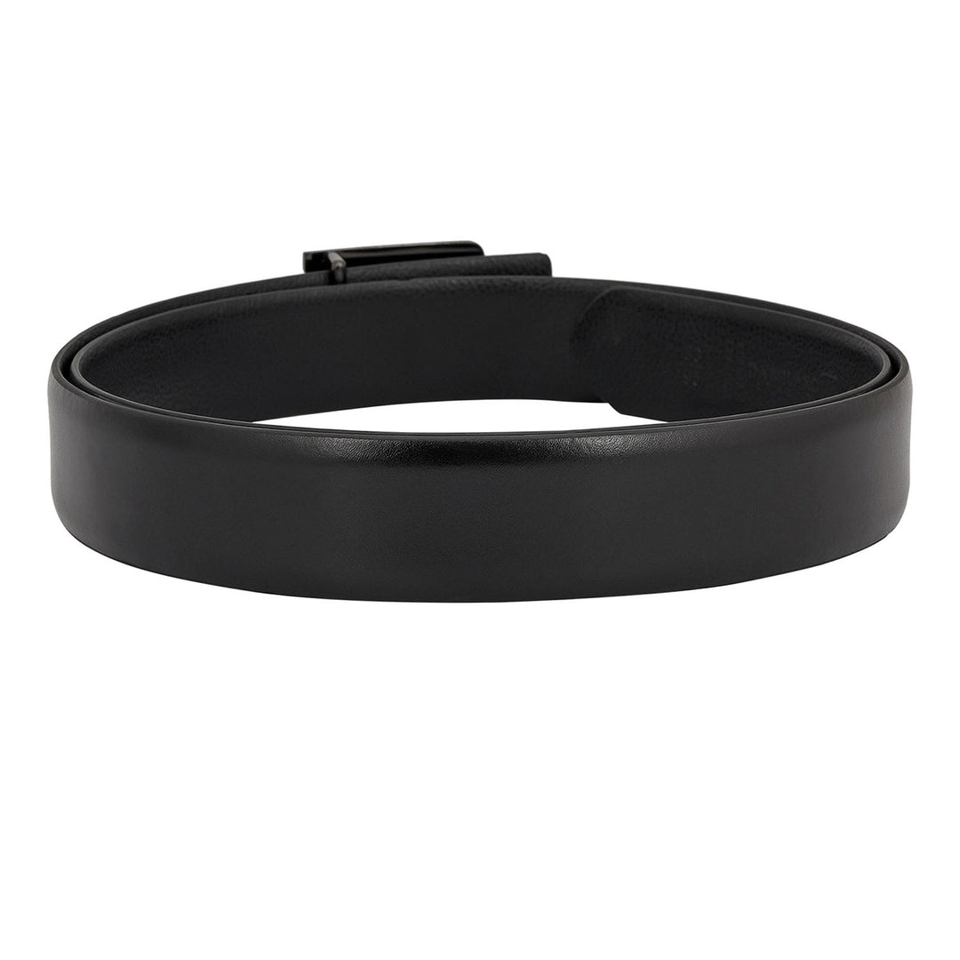 Formal Plain Leather Mens Belt - Black
