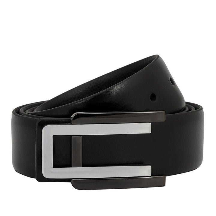 Formal Plain Leather Mens Belt - Black