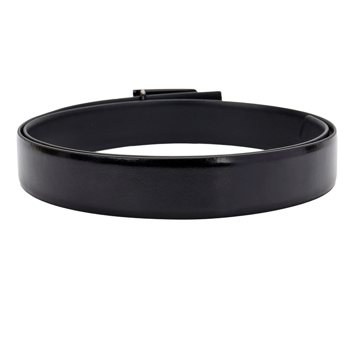 Formal Plain Leather Mens Belt - Black