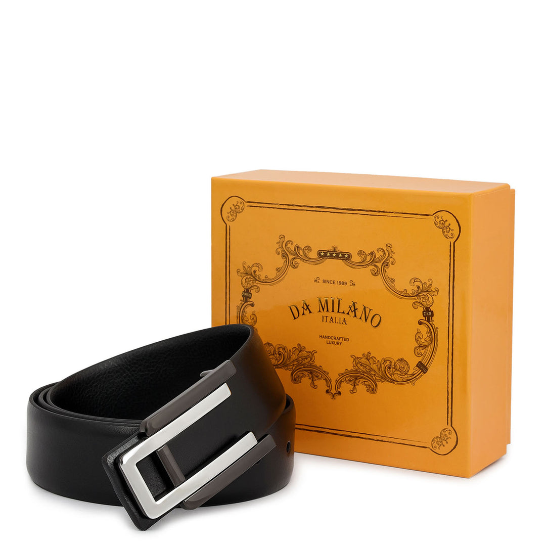 Formal Plain Leather Mens Belt - Black