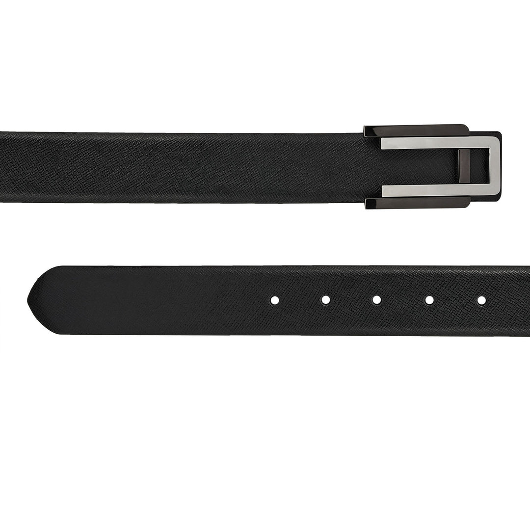 Formal Saffiano Leather Mens Belt - Black