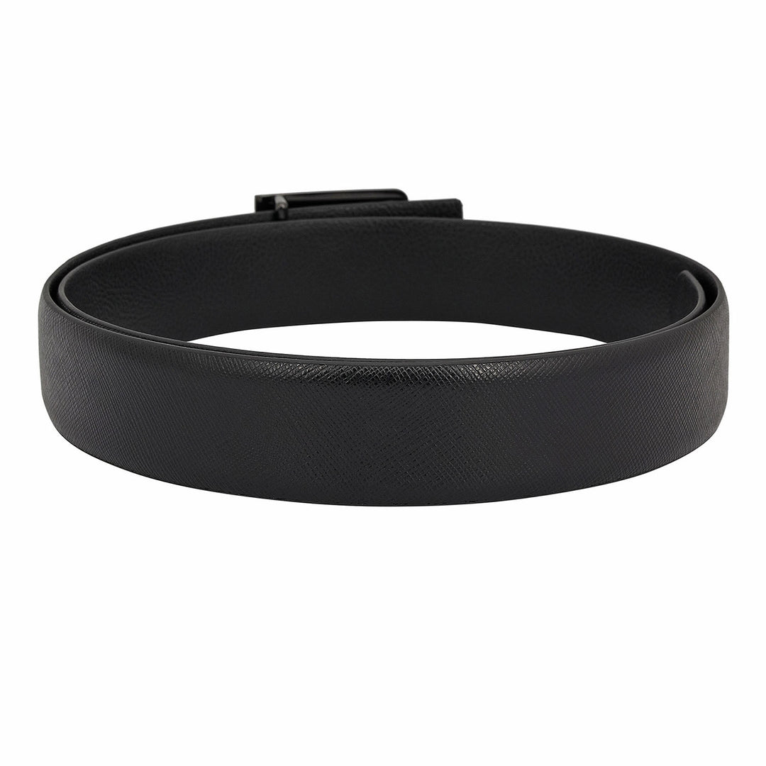 Formal Saffiano Leather Mens Belt - Black