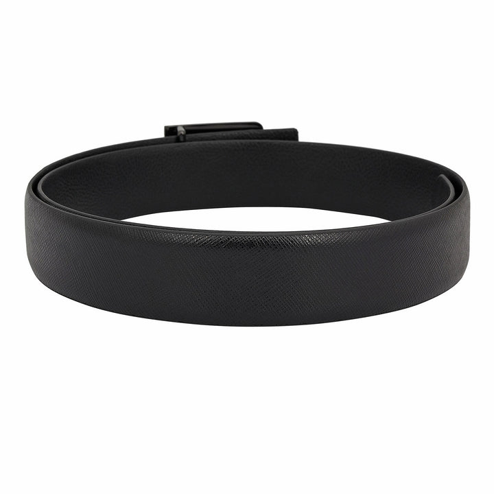 Formal Saffiano Leather Mens Belt - Black