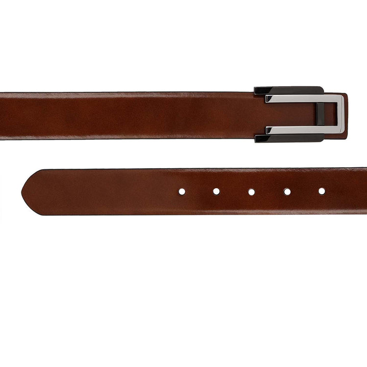 Formal Plain Leather Mens Belt - Cognac