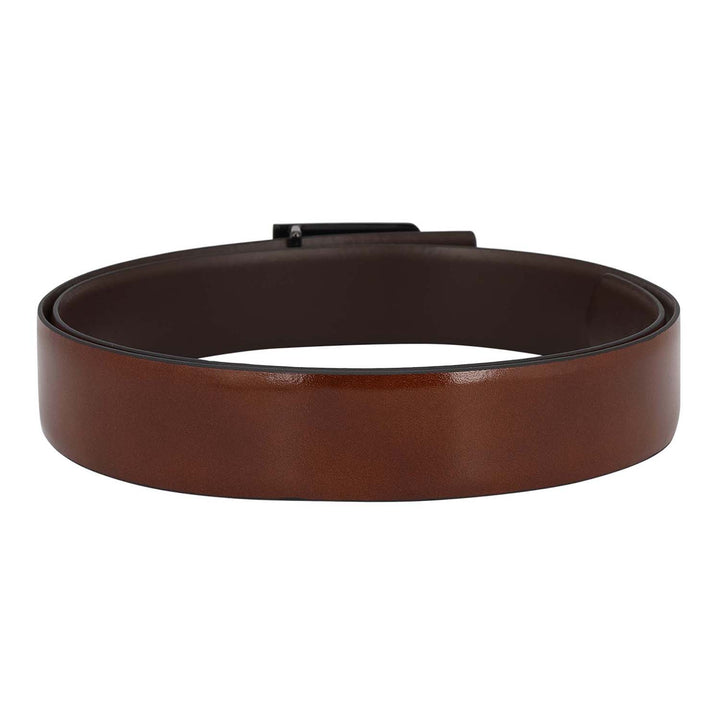Formal Plain Leather Mens Belt - Cognac
