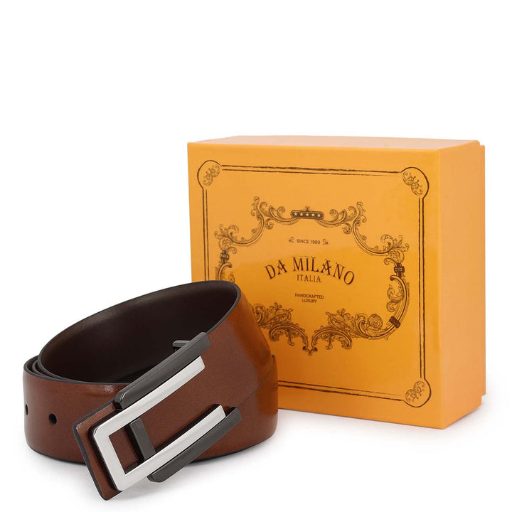 Formal Plain Leather Mens Belt - Cognac