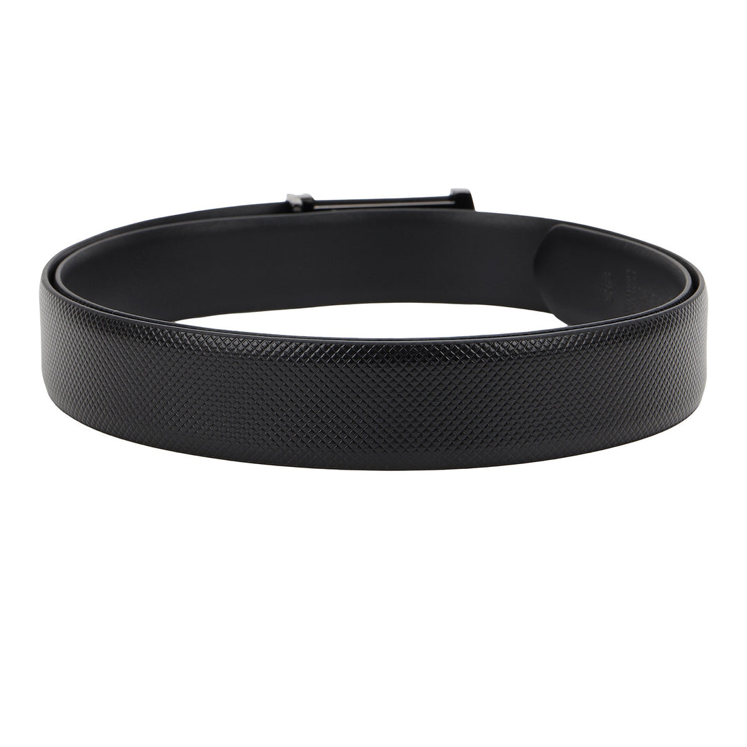 Formal Mat-Emboss Leather Mens Belt-BLACK