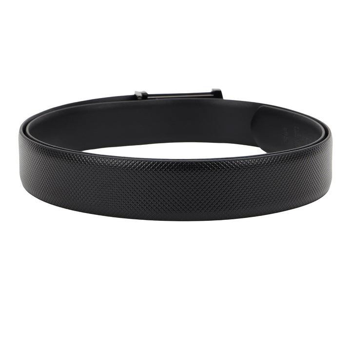Formal Mat-Emboss Leather Mens Belt-BLACK