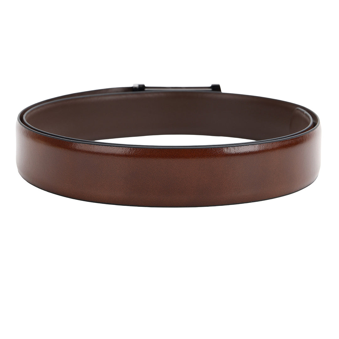 Formal Plain Leather Mens Belt-COGNAC