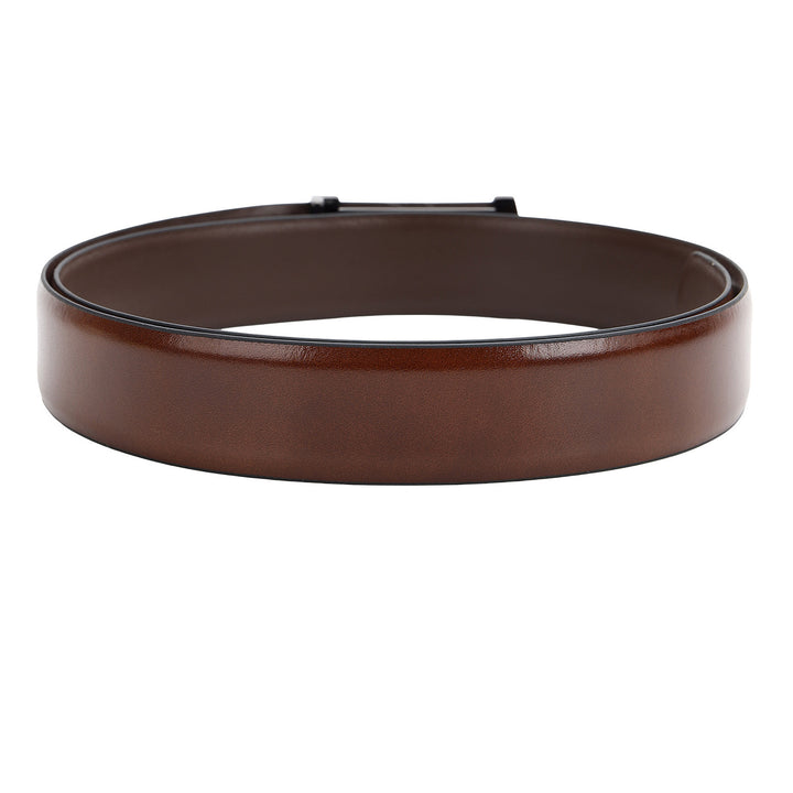 Formal Plain Leather Mens Belt-COGNAC