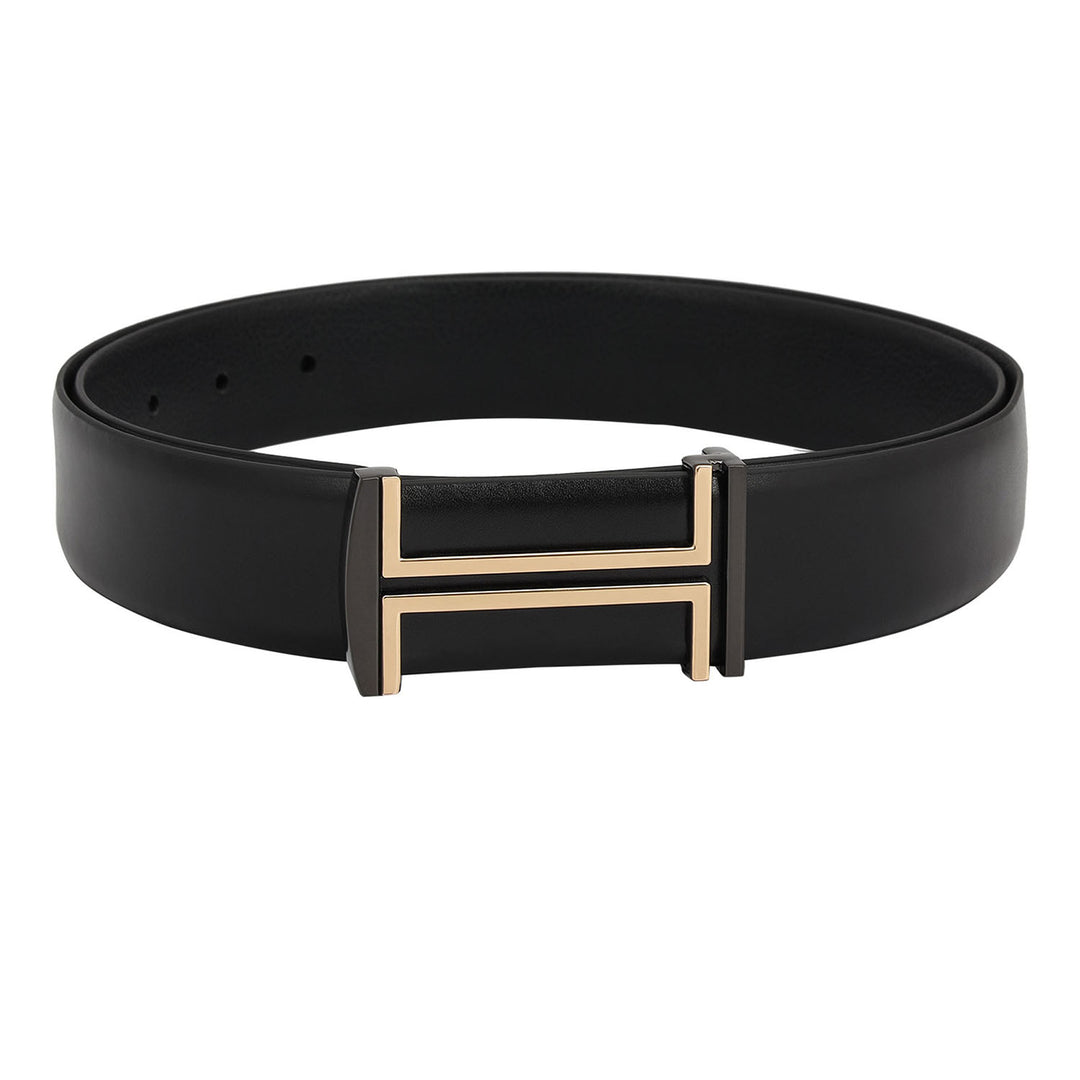 Formal Plain Leather Mens Belt - Black