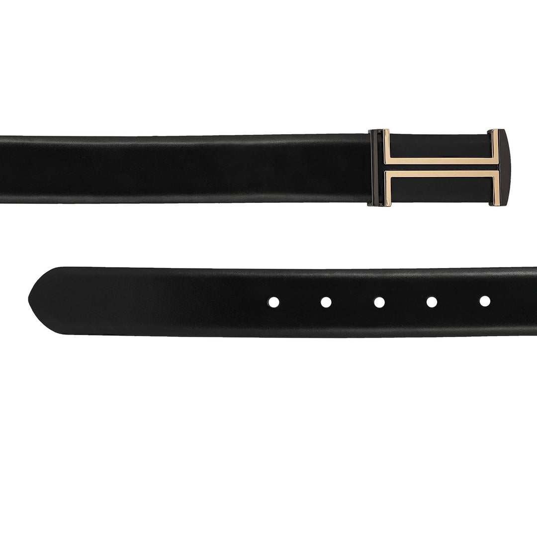 Formal Plain Leather Mens Belt - Black