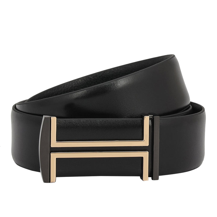 Formal Plain Leather Mens Belt - Black