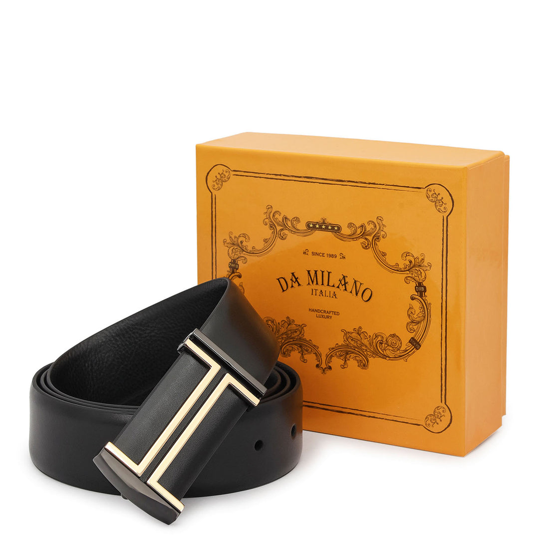 Formal Plain Leather Mens Belt - Black