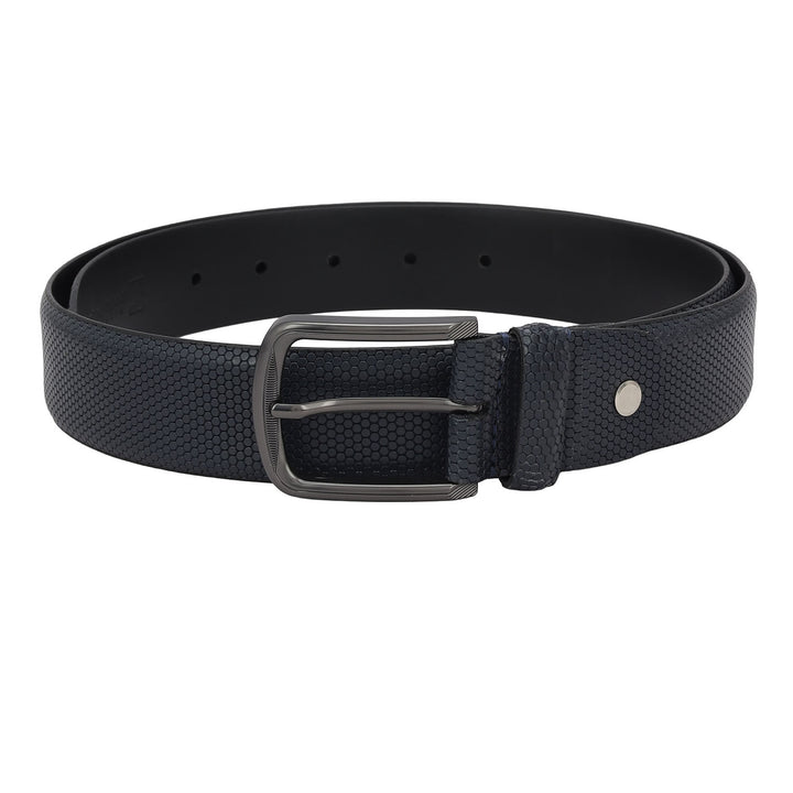 Casual Fish Leather Mens Belt - Navy