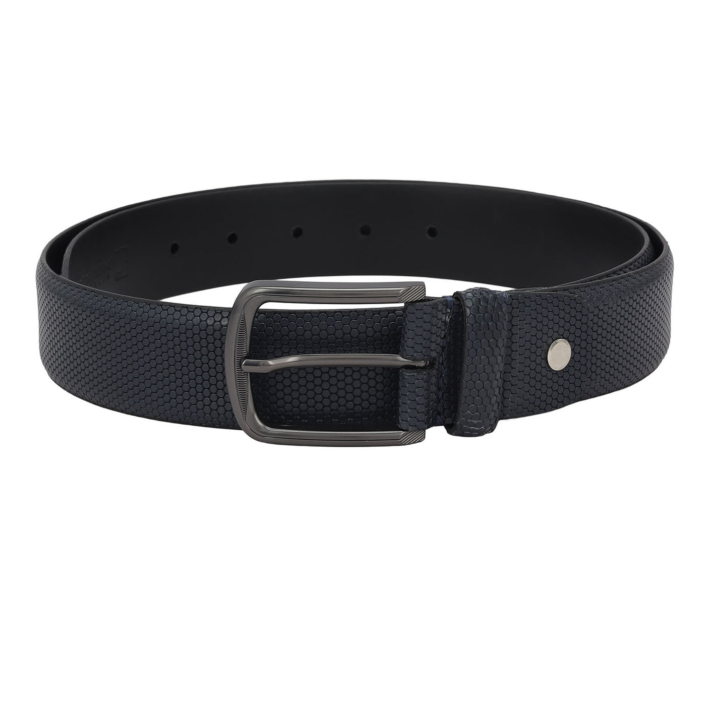 Casual Fish Leather Mens Belt - Navy