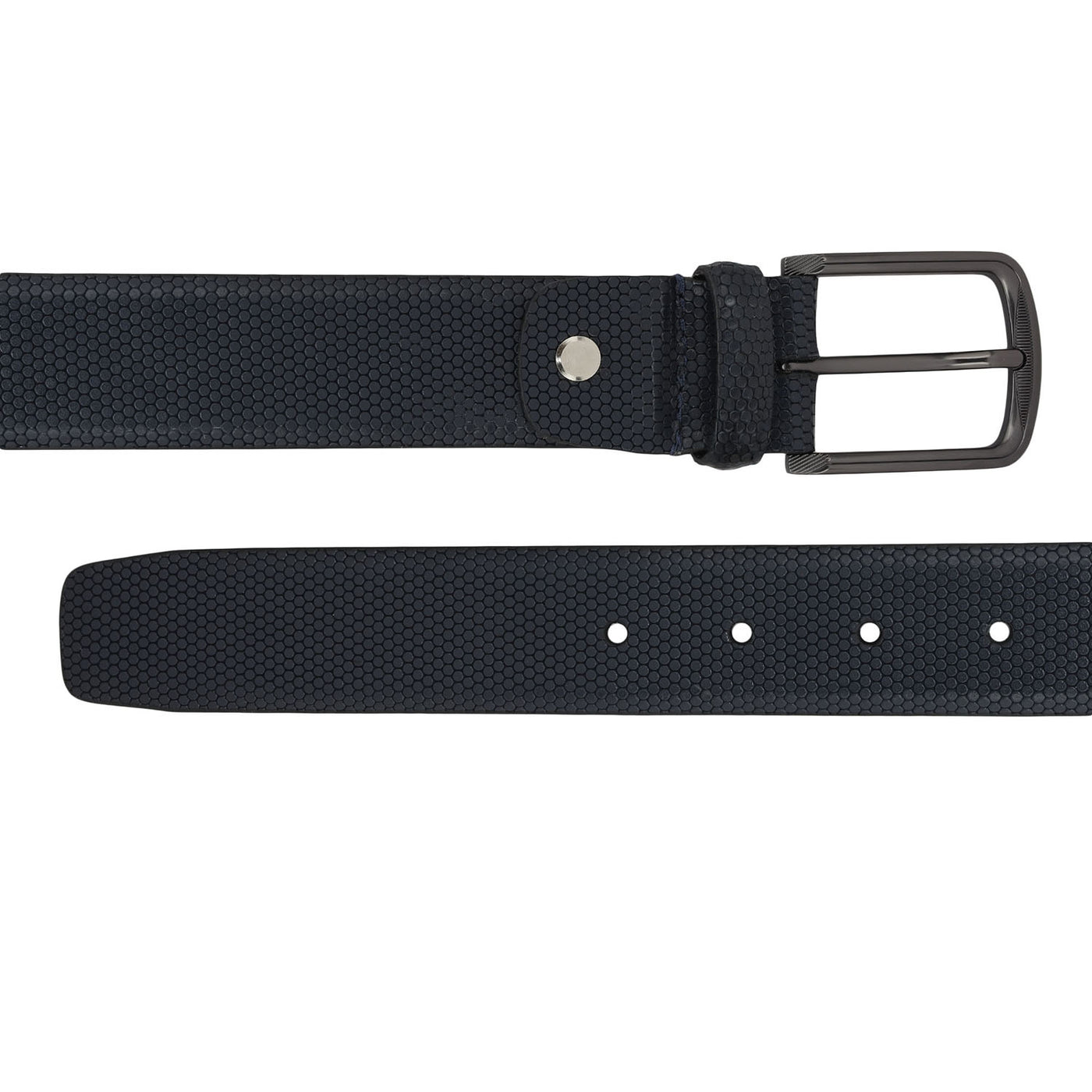 Casual Fish Leather Mens Belt - Navy