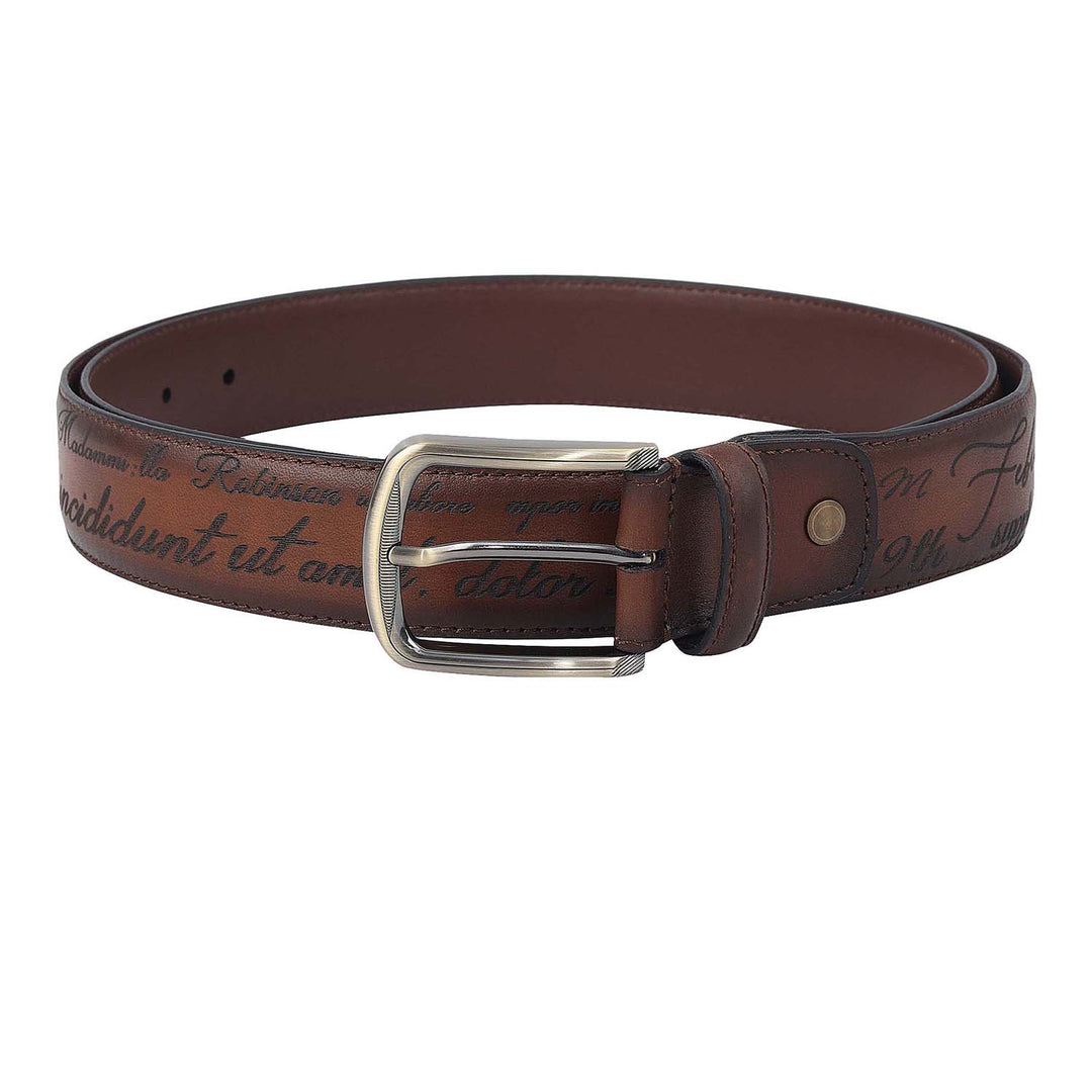 Casual Signato Leather Mens Belt-Cognac