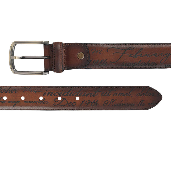 Casual Signato Leather Mens Belt-Cognac
