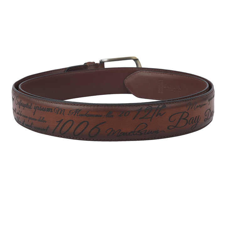 Casual Signato Leather Mens Belt-Cognac