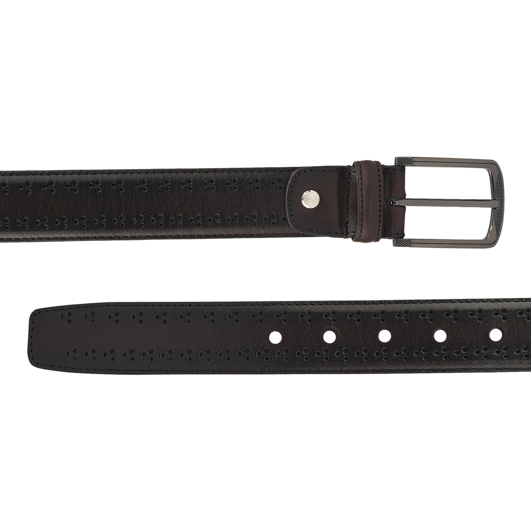 Casual Pun Leather Mens Belt-Brown