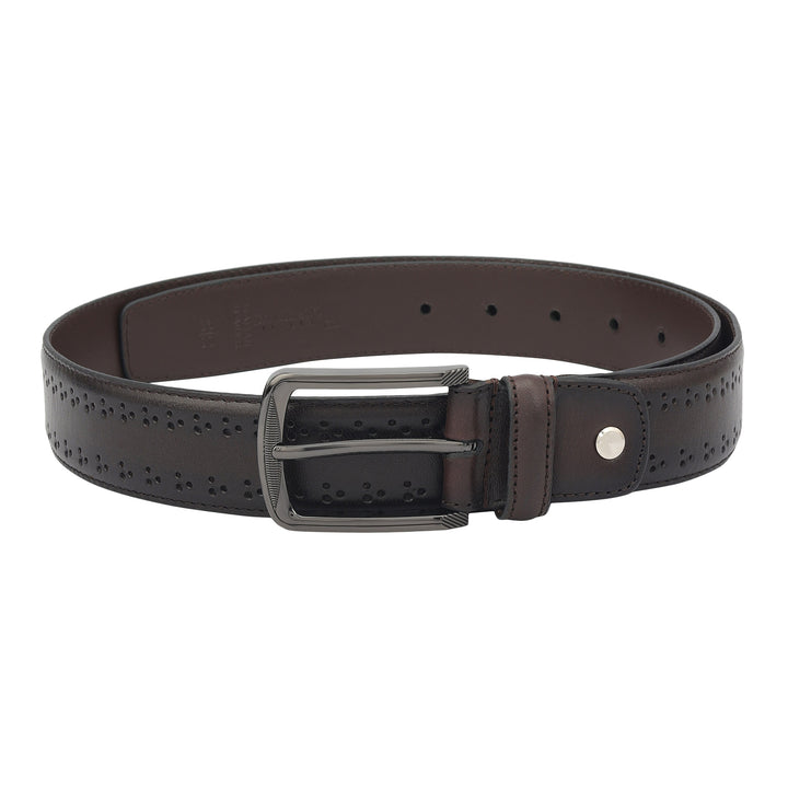 Casual Pun Leather Mens Belt-Brown