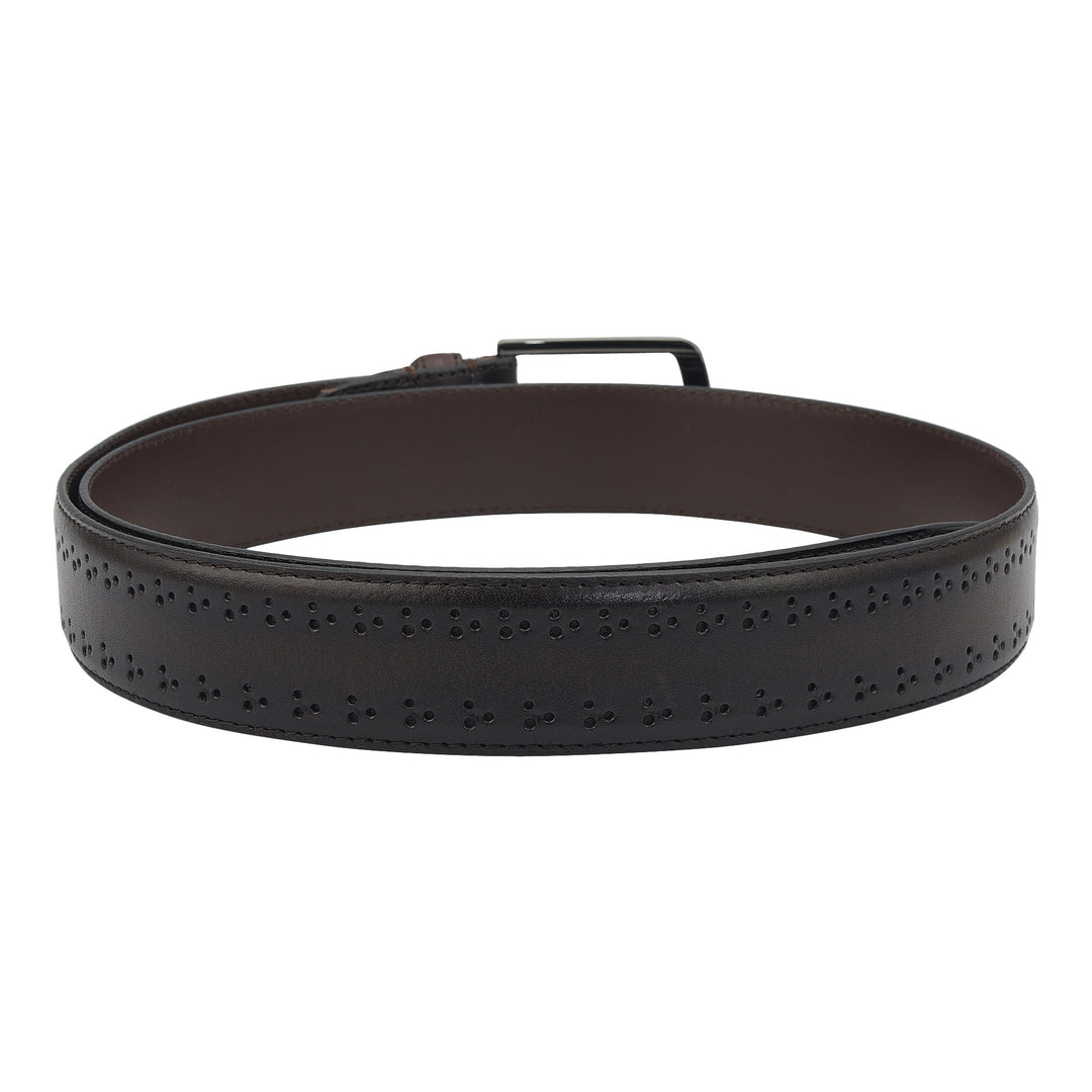 Casual Pun Leather Mens Belt-Brown