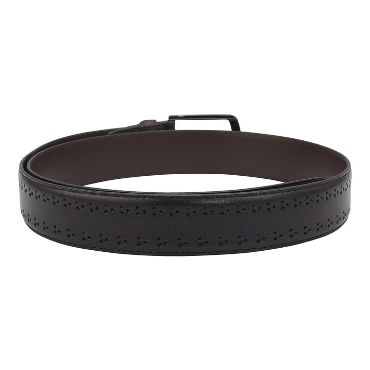 Casual Pun Leather Mens Belt-Brown
