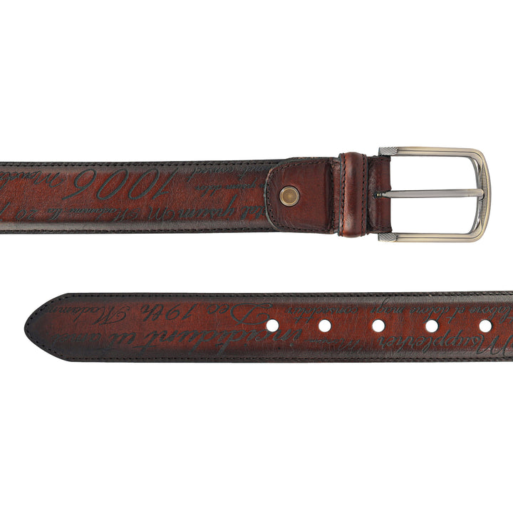 Casual Signato Leather Mens Belt-Cognac