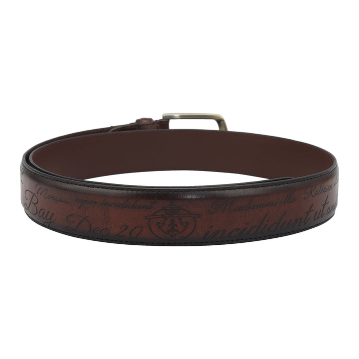 Formal Signato Leather Mens Belt - Cognac