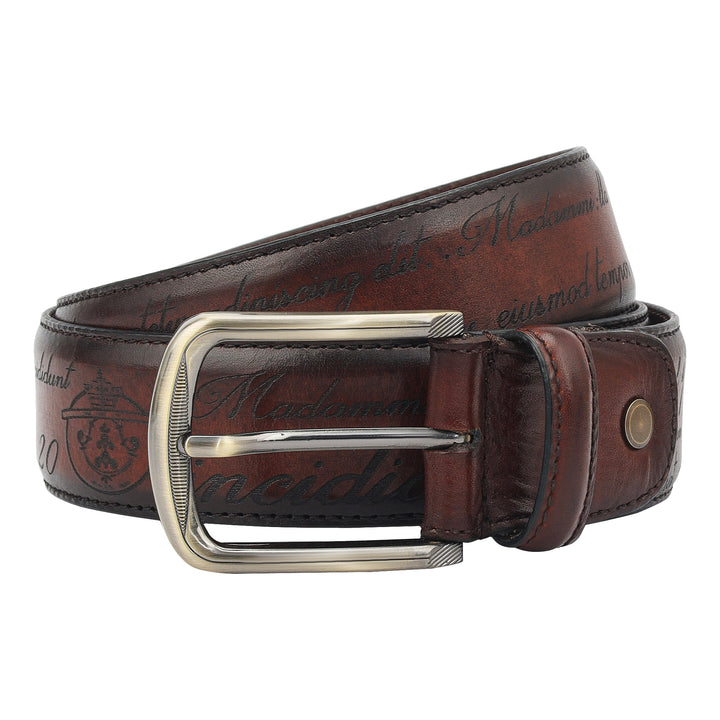 Formal Signato Leather Mens Belt - Cognac