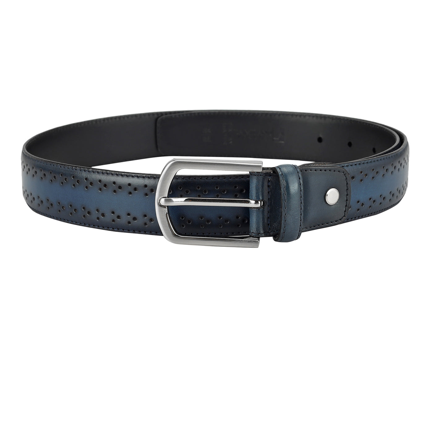 Casual Pun Leather Mens Belt - Blue