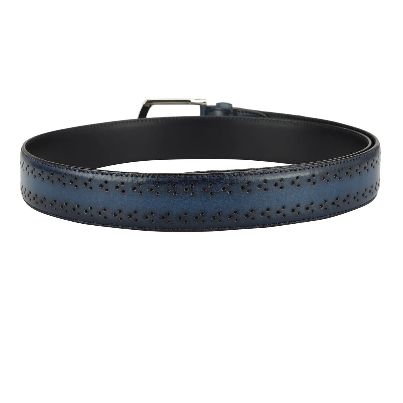 Casual Pun Leather Mens Belt - Blue