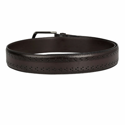 Casual Pun Leather Mens Belt - Brown