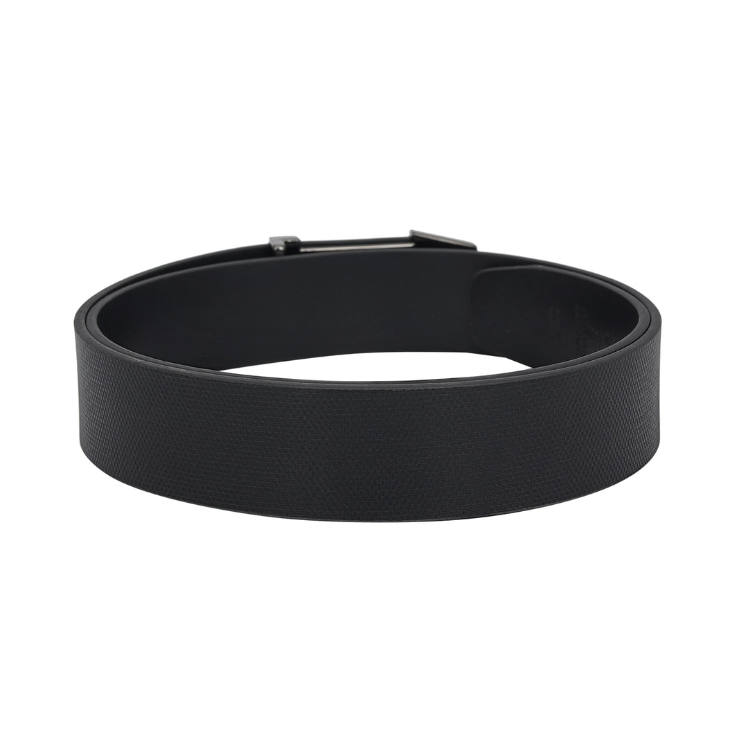 Formal Embossed Leather Mens Belt - Black