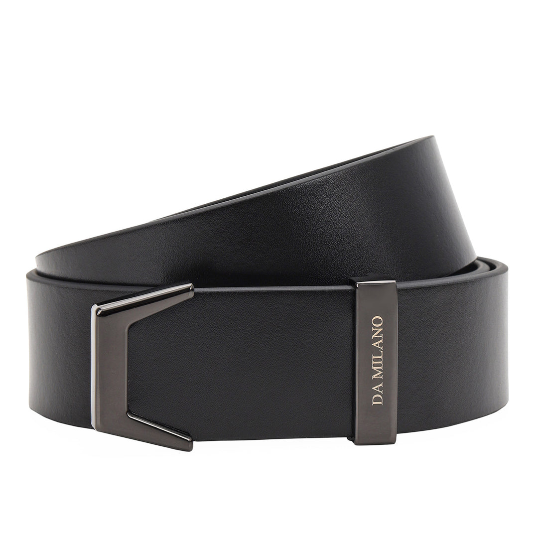 Formal Plain Leather Mens Belt-BLACK