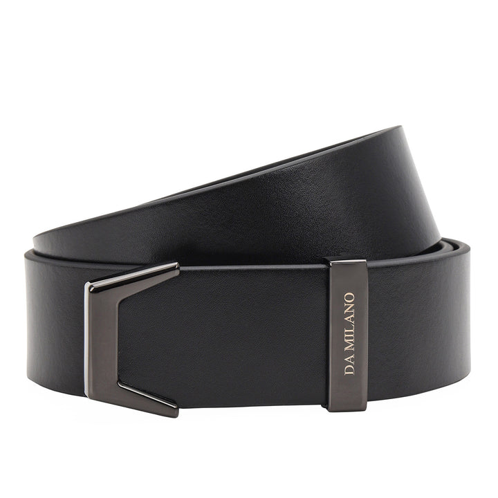 Formal Plain Leather Mens Belt-BLACK