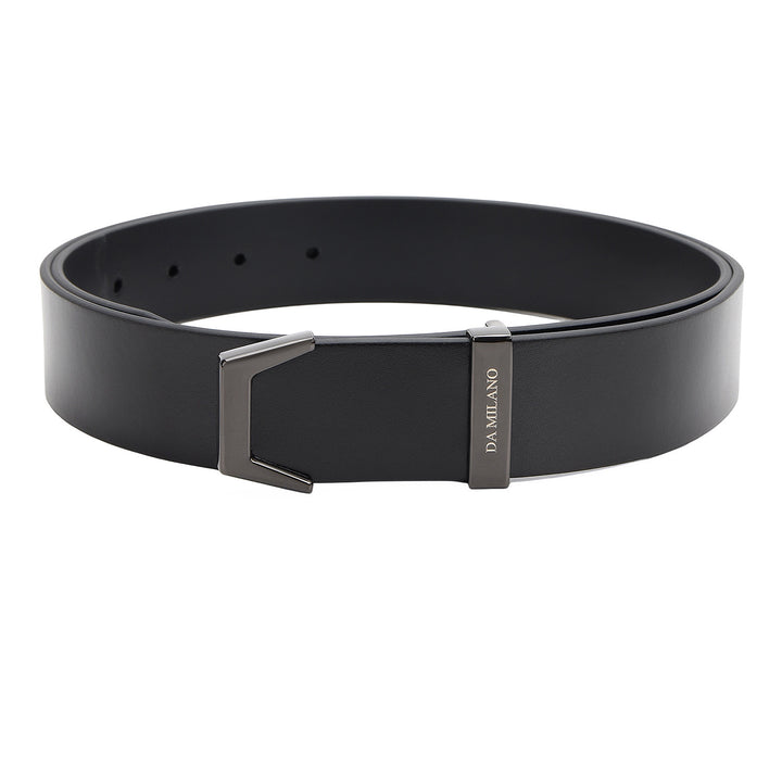 Formal Plain Leather Mens Belt-BLACK