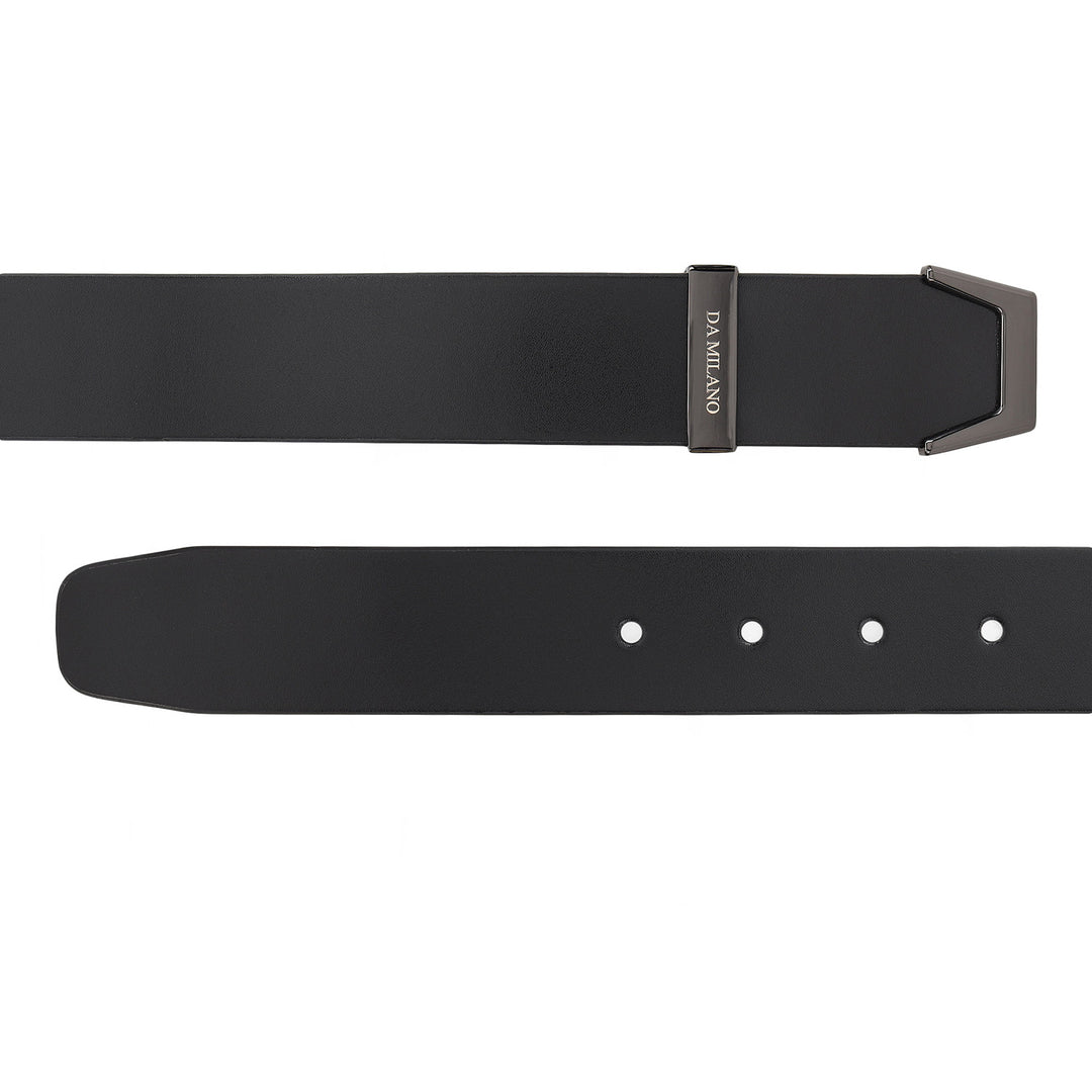 Formal Plain Leather Mens Belt-BLACK
