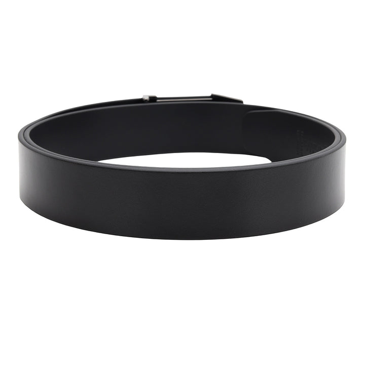 Formal Plain Leather Mens Belt-BLACK