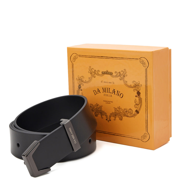 Formal Plain Leather Mens Belt-BLACK