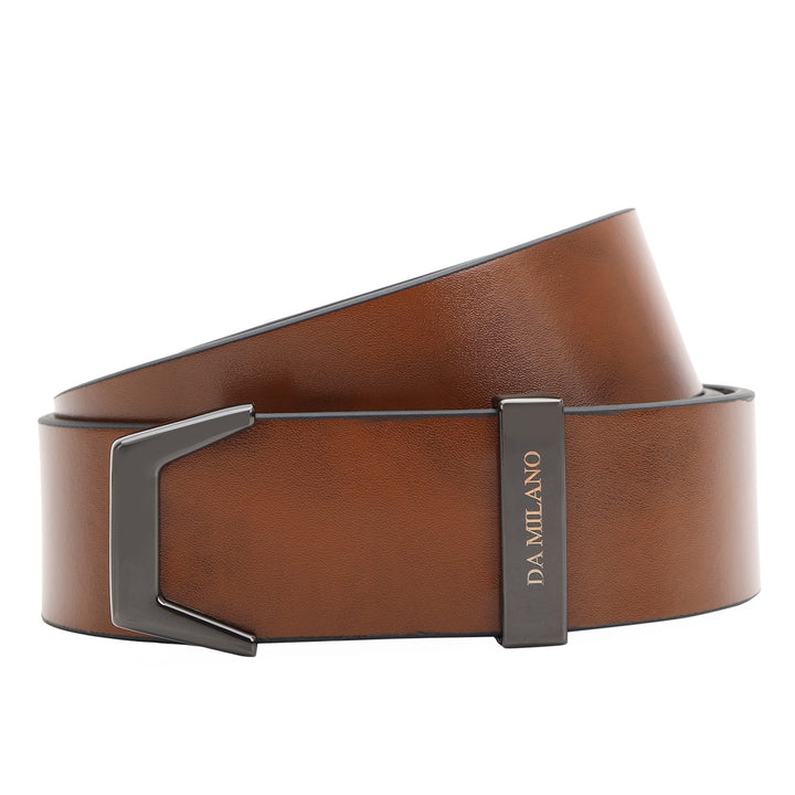 Formal Plain Leather Mens Belt-COGNAC