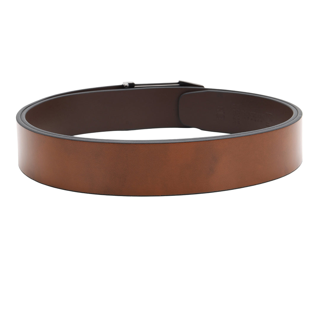 Formal Plain Leather Mens Belt-COGNAC
