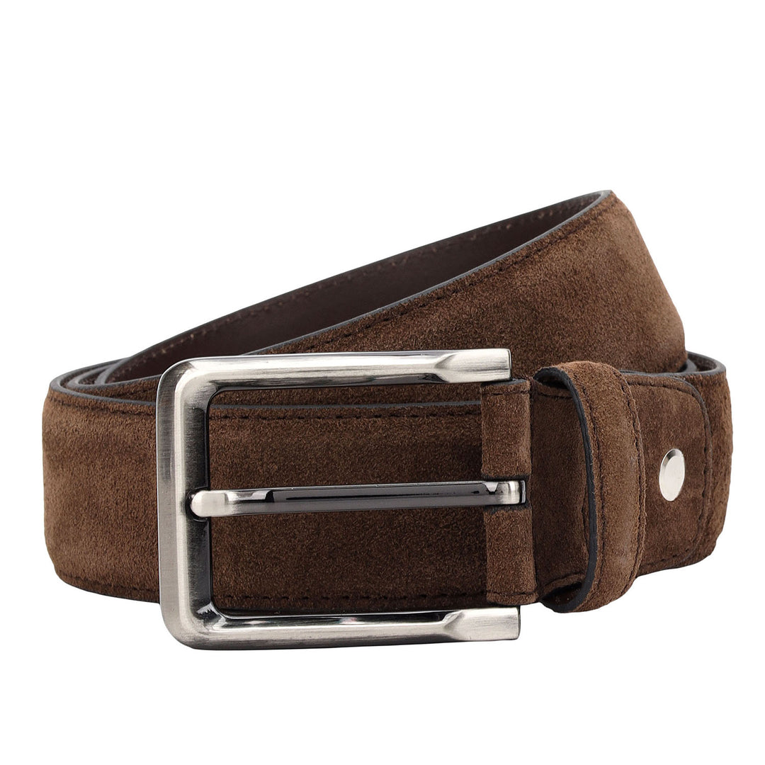 Casual Suede Leather Mens Belt-BROWN